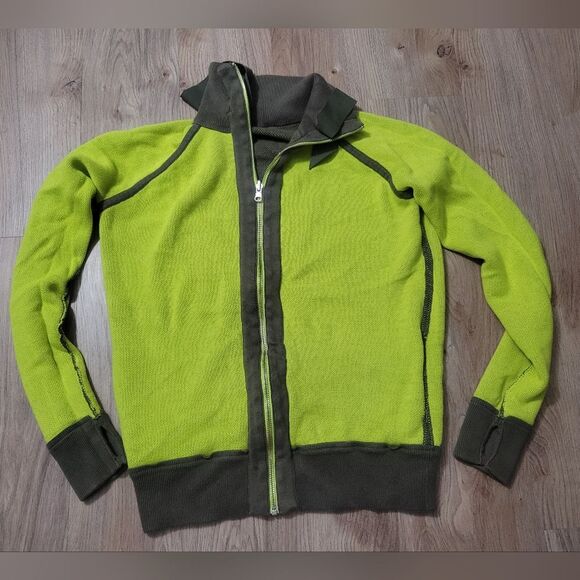 Lululemon Post Savasana Reversible Jacket sweater full zip lime green size 10 - Picture 6 of 10